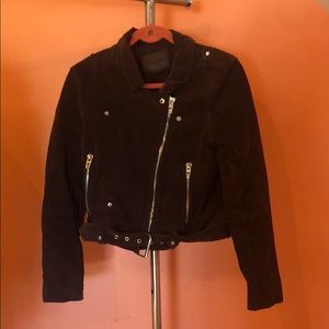 BlankNYC eggplant colored suede jacket